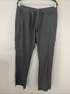 Med Couture Insight Charcoal Gray Scrub Pants Size L Drawstring Medical Uniform